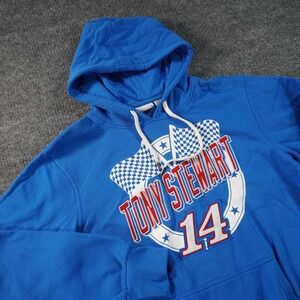 NASCAR Tony Stewart Hoodie Mens Large Blue Racing Graphic Pullover 14 Hoodie